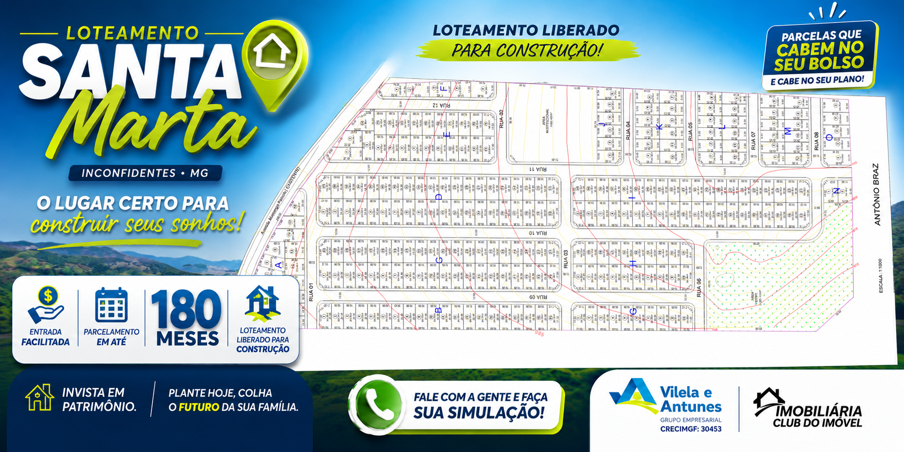 Mapa comercial do Loteamento Santa Marta